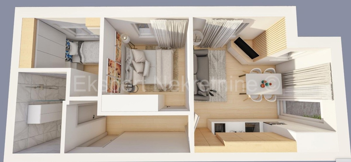 Čiovo, Okrug G., small 2-bedroom apartment 54m2, 1st floor, large terrace, new construction