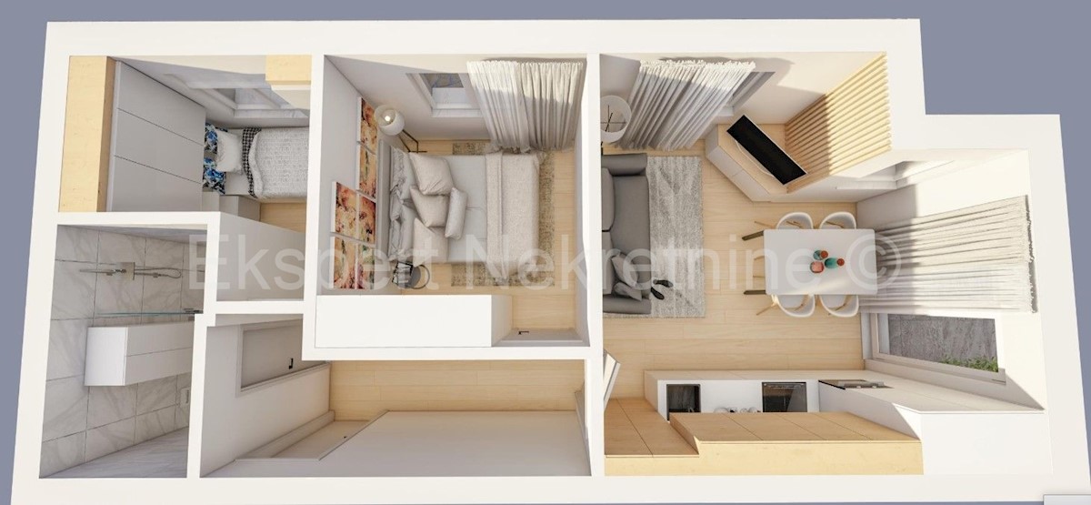 Čiovo, Okrug G., small 2-bedroom apartment 54m2, 1st floor, large terrace, new construction