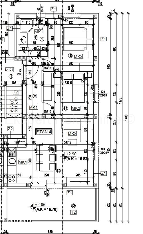 Seget D., appartamento di 2 locali 84 m2, ampia terrazza sul tetto, nuova costruzione, vista