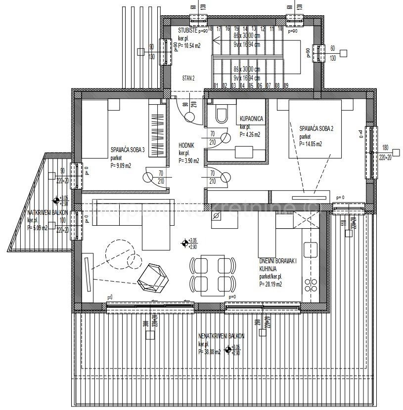 Seget Vranjica, villa 220 m2 on 2 floors.new construction, sea view