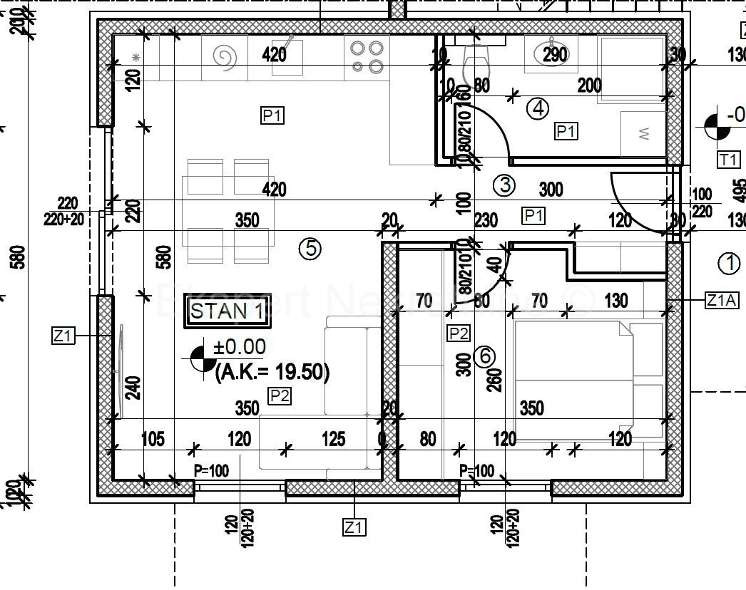 Trogir, 1-bedroom apartment 40 m2 + garden 50 m2, new building, ground floor