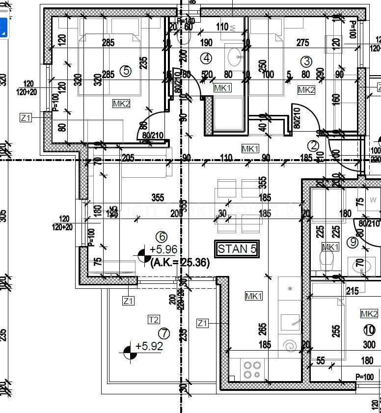 Trogir, 2-bedroom apartment 53 m2, new building, 1st floor, view,