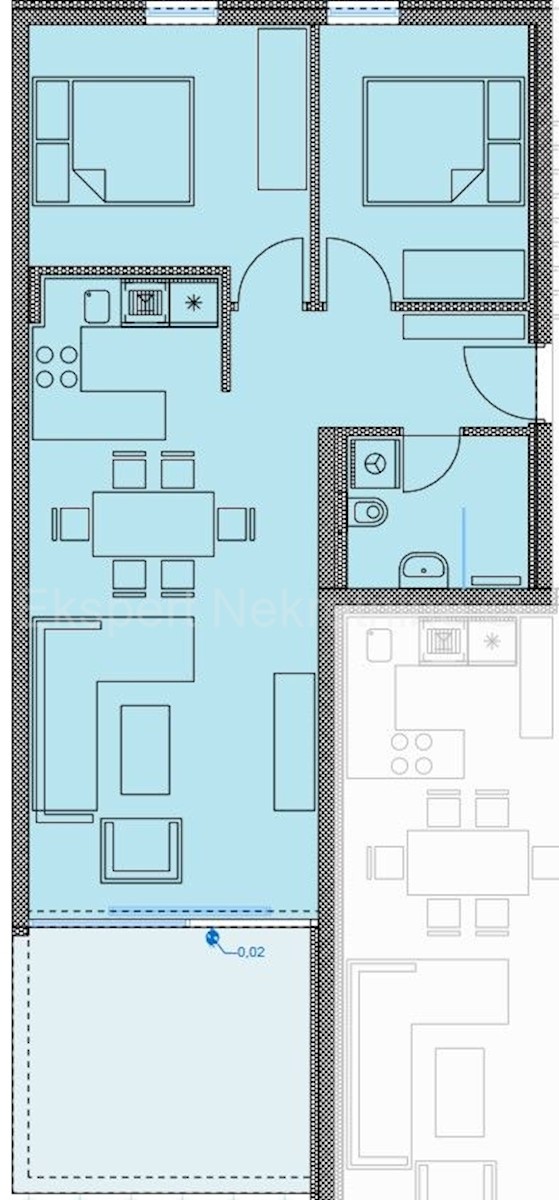 Trogir, Saldun., appartamento con 2 camere da letto 68m2 + giardino 29m2, di nuova costruzione, vista mare