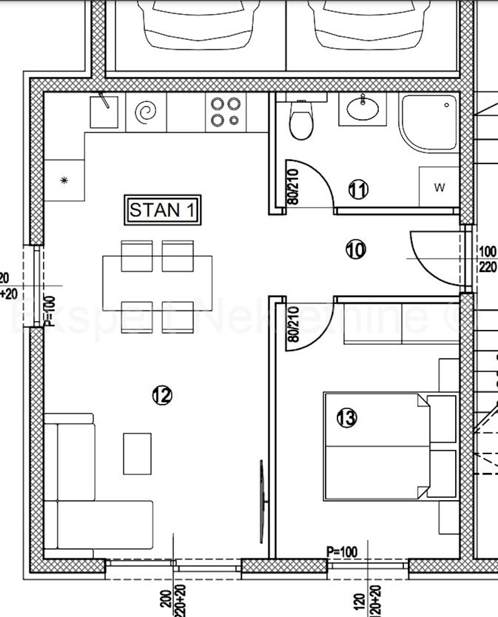 Čiovo, Okrug.G., appartamento monolocale 40.68m2 con giardino 105m2 con posto auto