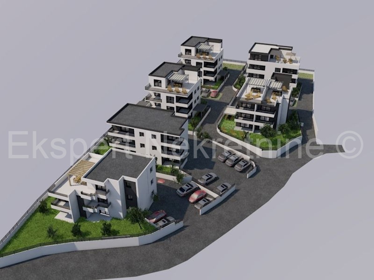 Trogir, appartamento di 2 locali 69 m2 + terrazza sul tetto 55 m2, Novogr., vista mare