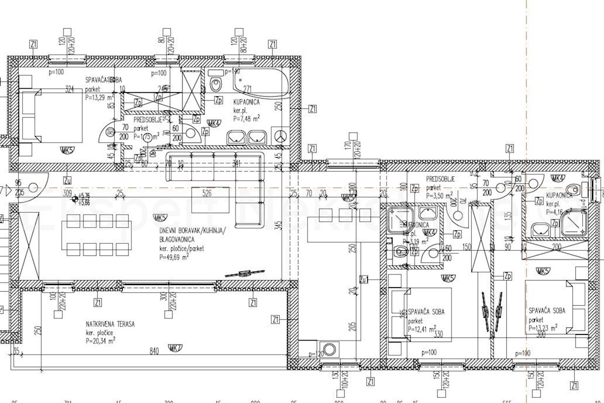 Seget Vranjica, appartamento di 3 locali 129 m2 con vista mare, di nuova costruzione