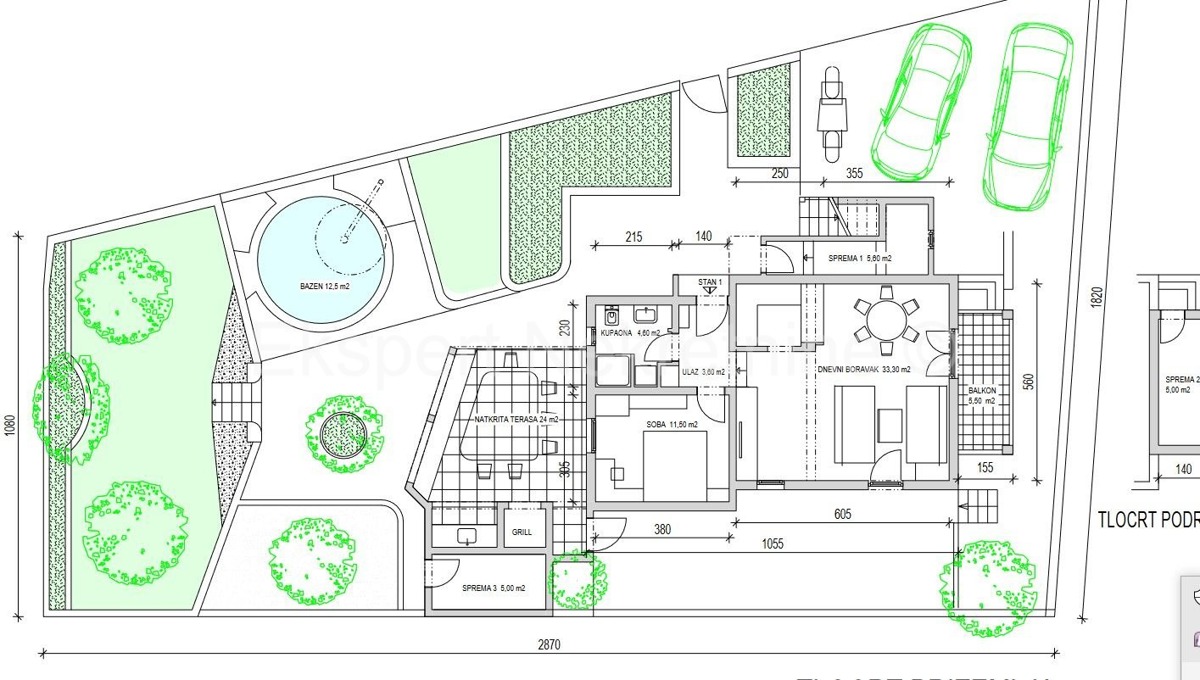 Čiovo, Okrug G., casa indipendente 163 m2, con 2 appartamenti, piscina, cucina estiva.
