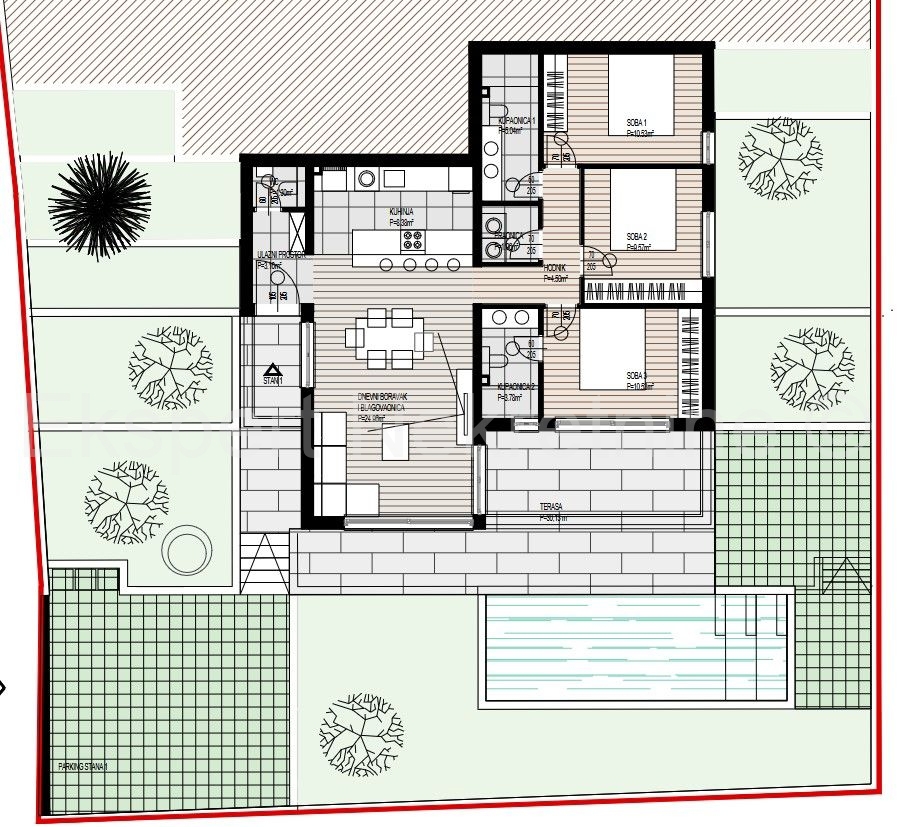 Čiovo, Okrug G., 3-bedroom apartment 114m2 + garden 202m2 + private pool 19m2