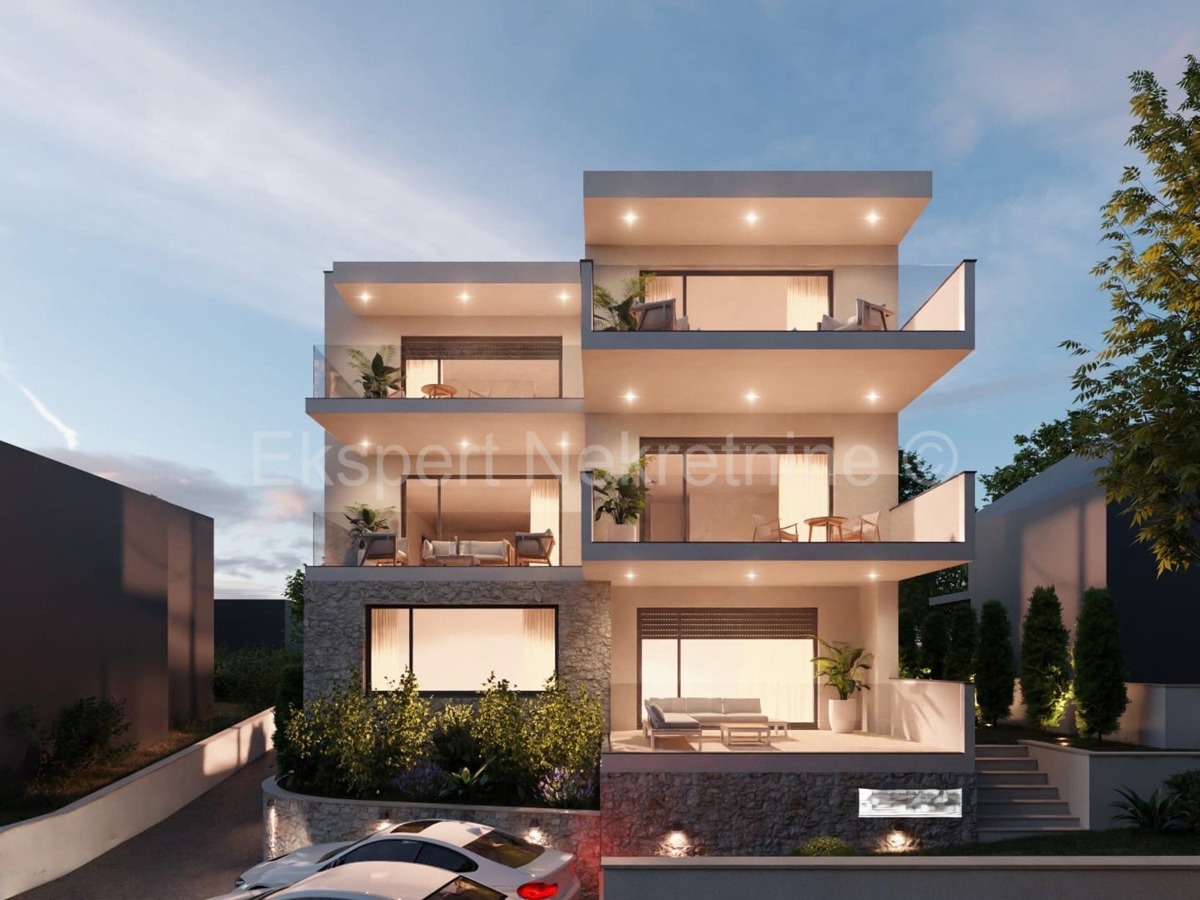 Rogoznica, Ražanj, appartamento con due camere da letto 94 m2, vista mare, a 160 m dal mare