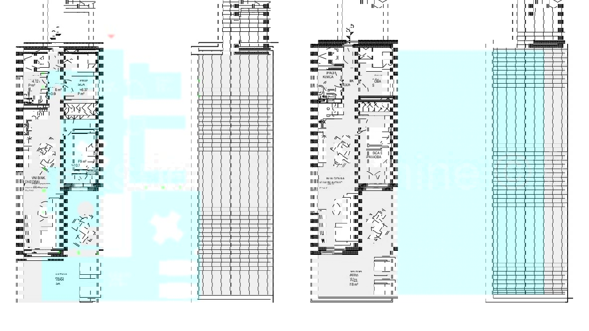 Čiovo, Okrug G., attico con vista mare e terrazza sul tetto 70m2