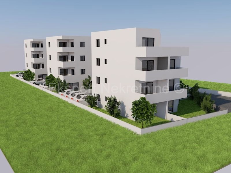 Trogir, penthouse 45 m2 + 64 m2 terrace, new building, 3rd floor, sea view