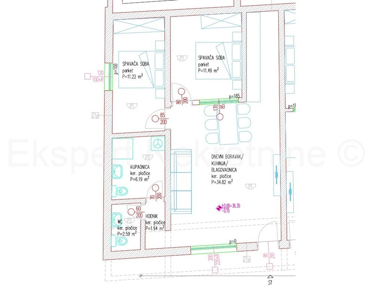 Čiovo,Okrug G,appartamento con 2 camera da letto 85 m2,di nuova costruzione,arredato,garage p.m.