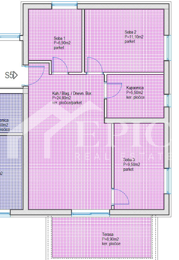 Appartamento trilocale al 1° piano, Plovanija