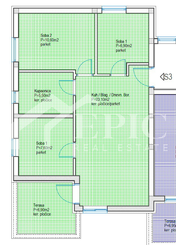 PLOVANIJA, APPARTAMENTO 3 LOCALI AL 1° PIANO