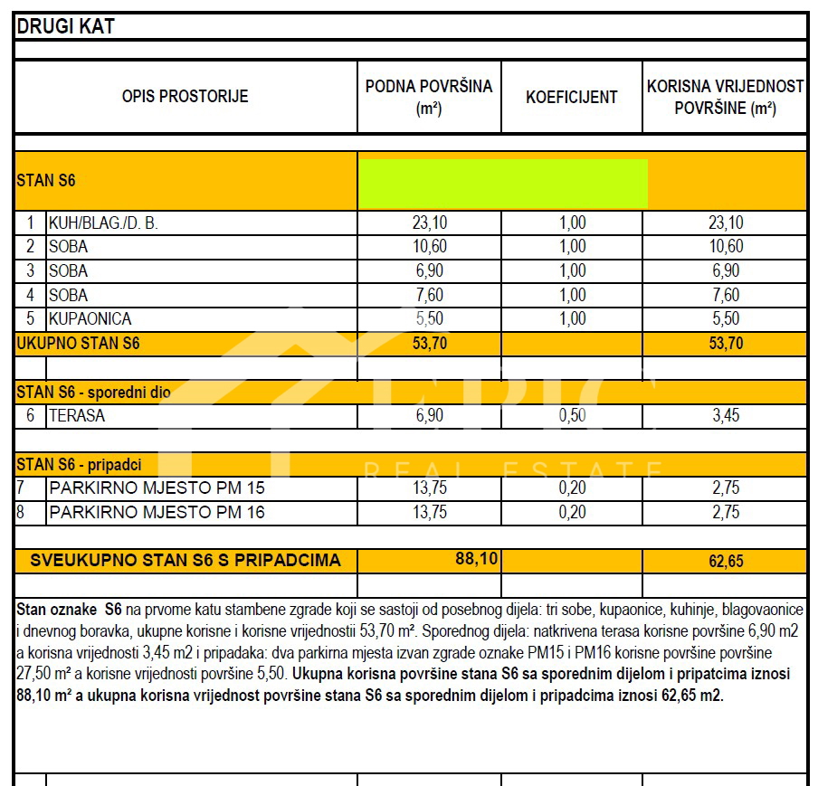 PLOVANIJA, APPARTAMENTO TRILOCALE AL 2° PIANO
