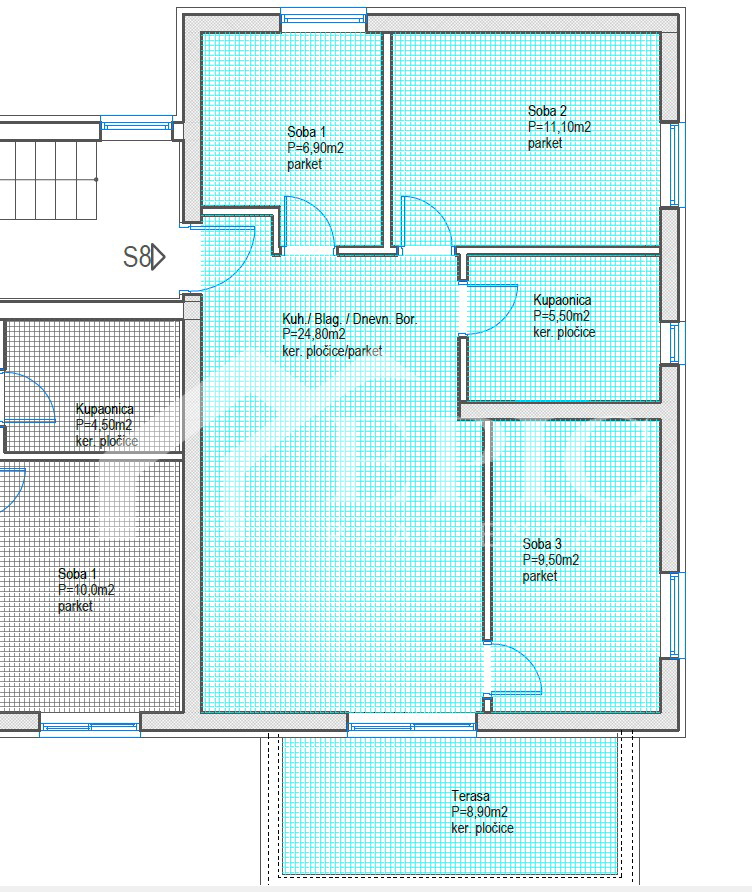 Appartamento trilocale al 1° piano, Plovanija