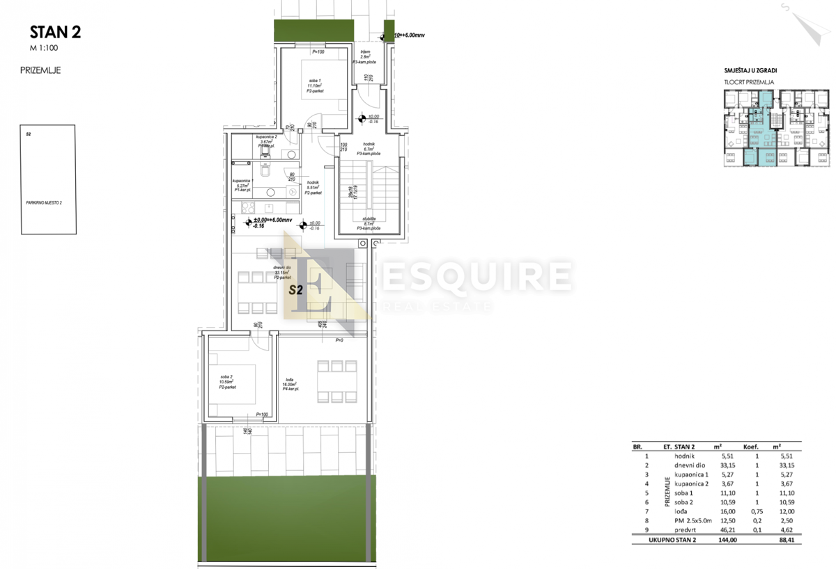 Appartamento Privlaka, 100,09m2