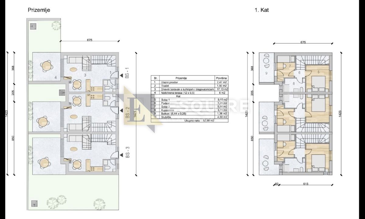 Appartamento Mandre, Kolan, 63,30m2