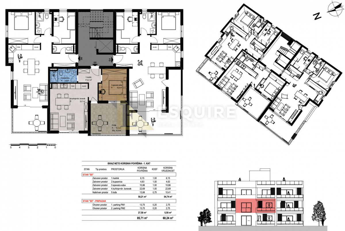 Appartamento Smiljevac, Zadar, 101,67m2