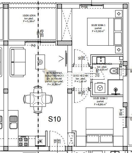 Appartamento Sinjoretovo, Zadar, 53,61m2