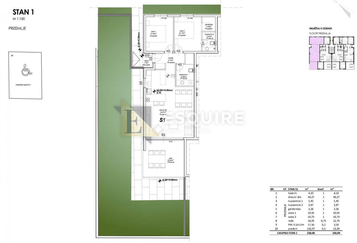 Appartamento Privlaka, 100,09m2