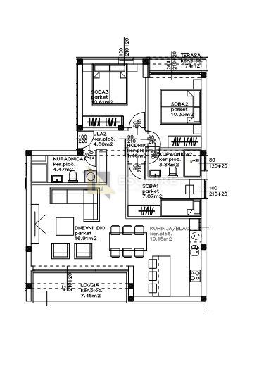 Appartamento Sukošan, 92,49m2