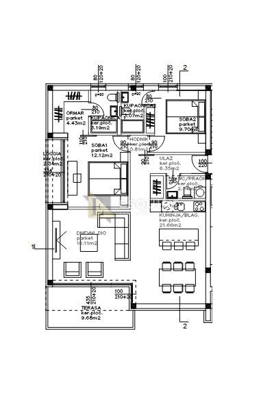 Appartamento Sukošan, 92,49m2