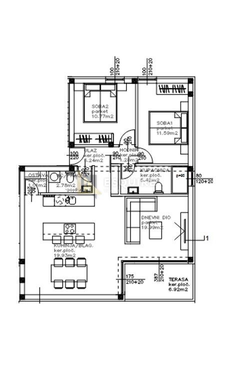 Appartamento Sukošan, 92,49m2