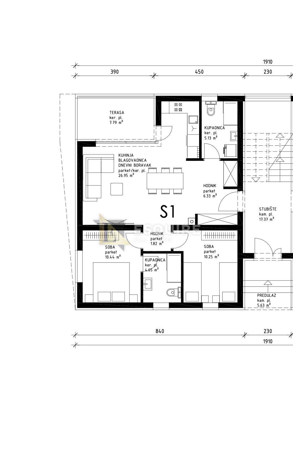 Appartamento Sabunike, Privlaka, 73,53m2