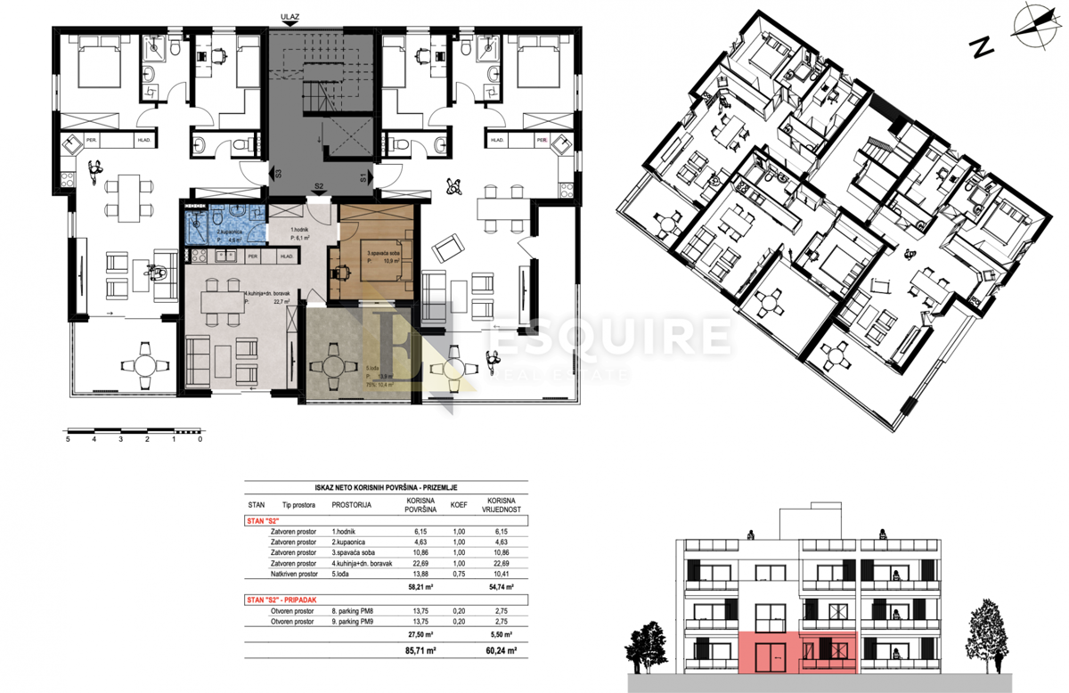 Appartamento Smiljevac, Zadar, 101,67m2