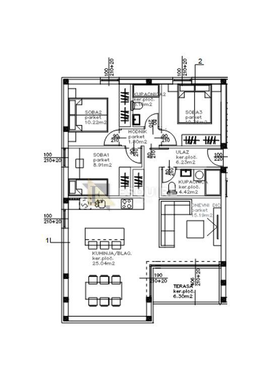Appartamento Sukošan, 92,49m2