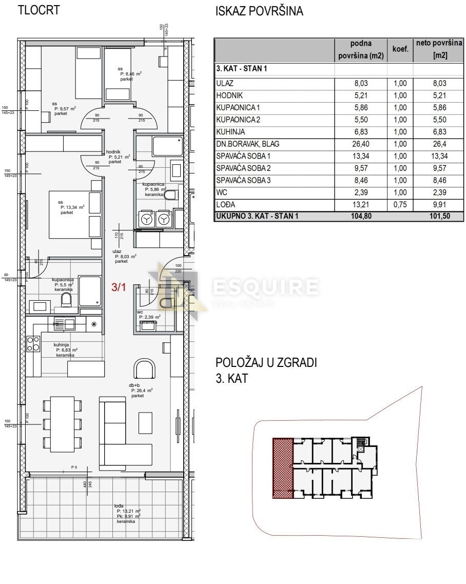 Appartamento Brodarica, Zadar, 101,50m2