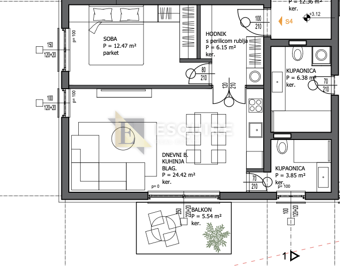 Appartamento Skročini, Zadar, 87,57m2
