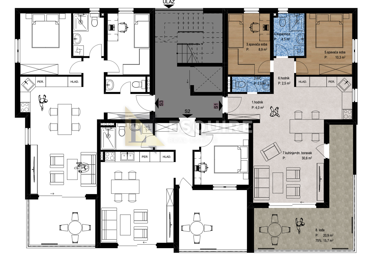 Appartamento Smiljevac, Zadar, 101,67m2