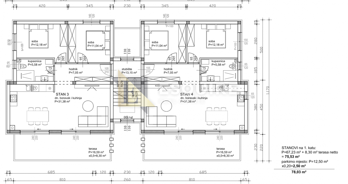 Appartamento Sukošan, 82,63m2