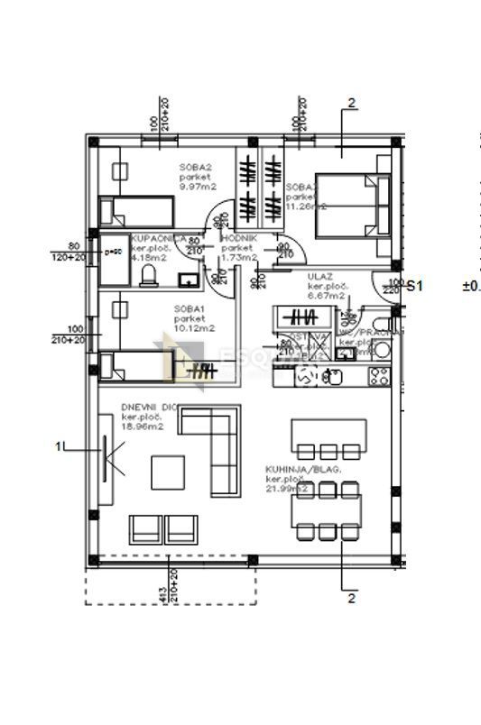 Appartamento Sukošan, 92,49m2