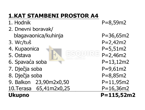 Appartamento Privlaka, 92,56m2