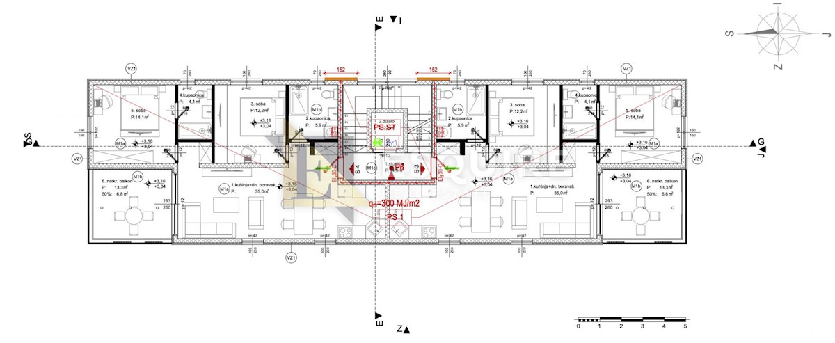 Appartamento Crvene kuće, Zadar, 71,06m2