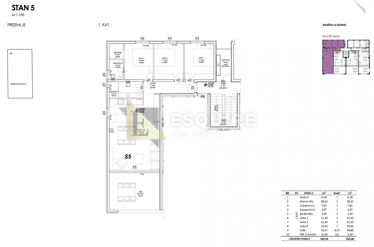 Appartamento Privlaka, 100,09m2