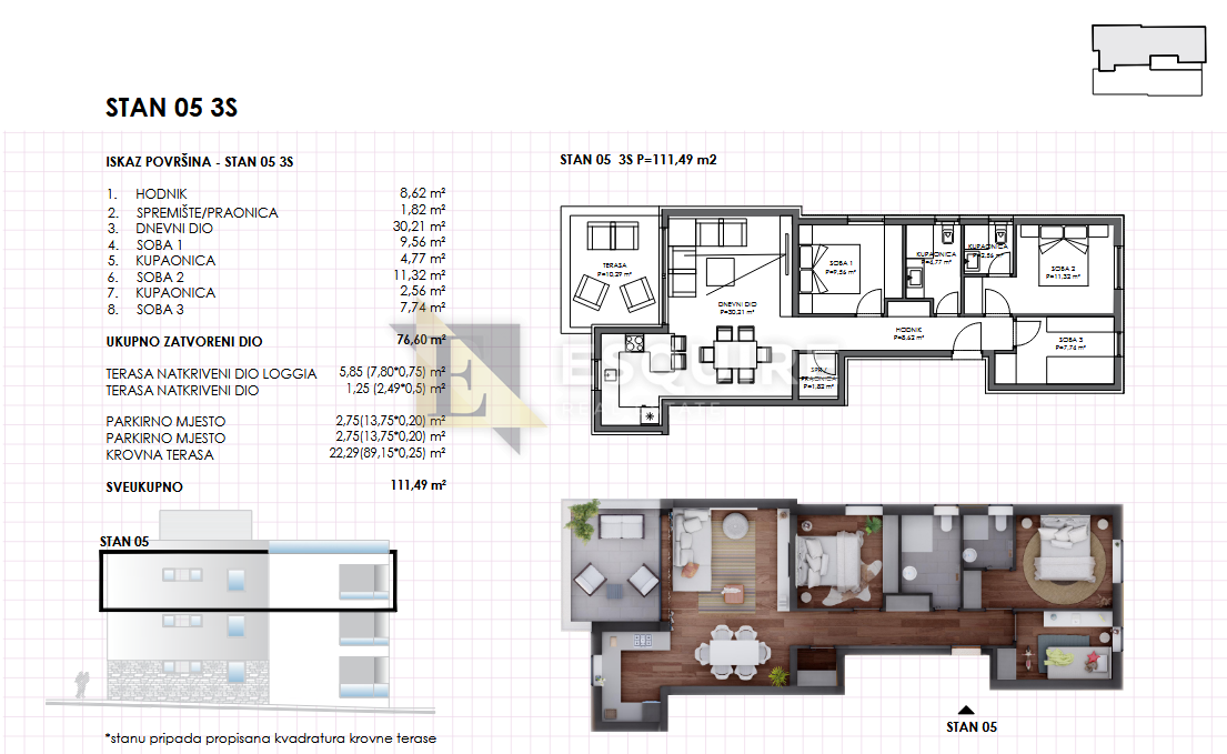 Appartamento Sukošan, 104,18m2