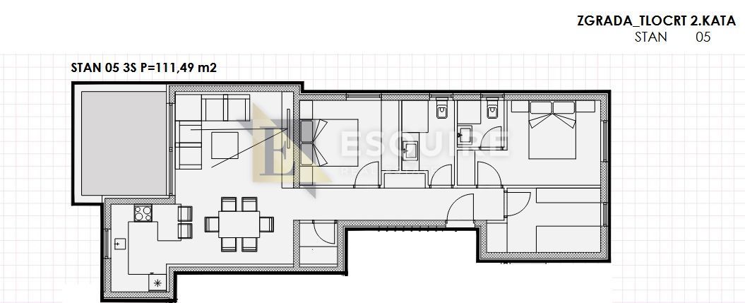 Appartamento Sukošan, 104,18m2