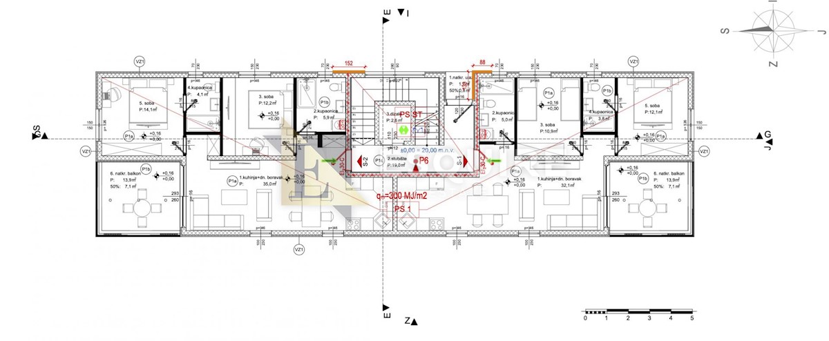 Appartamento Crvene kuće, Zadar, 71,06m2