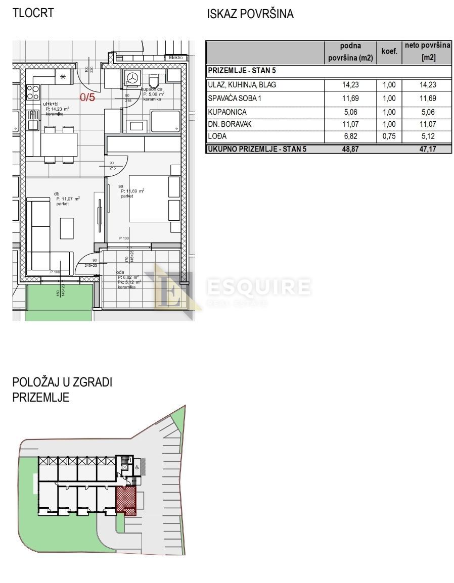 Appartamento Brodarica, Zadar, 47,17m2