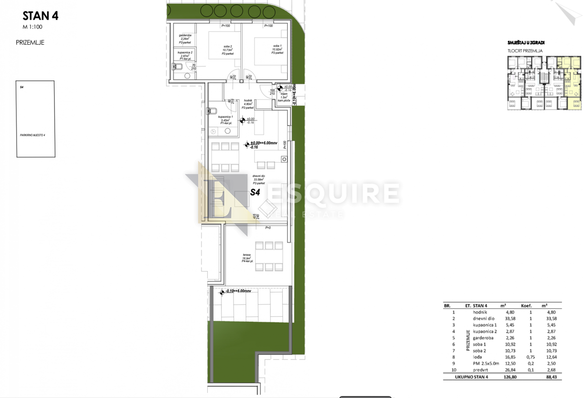 Appartamento Privlaka, 100,09m2