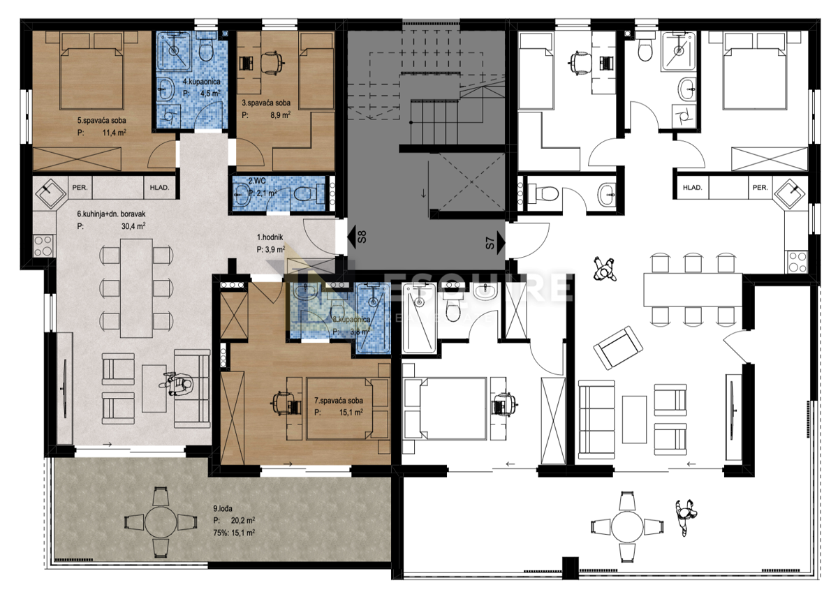 Appartamento Smiljevac, Zadar, 101,67m2
