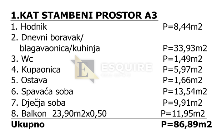 Appartamento Privlaka, 92,56m2