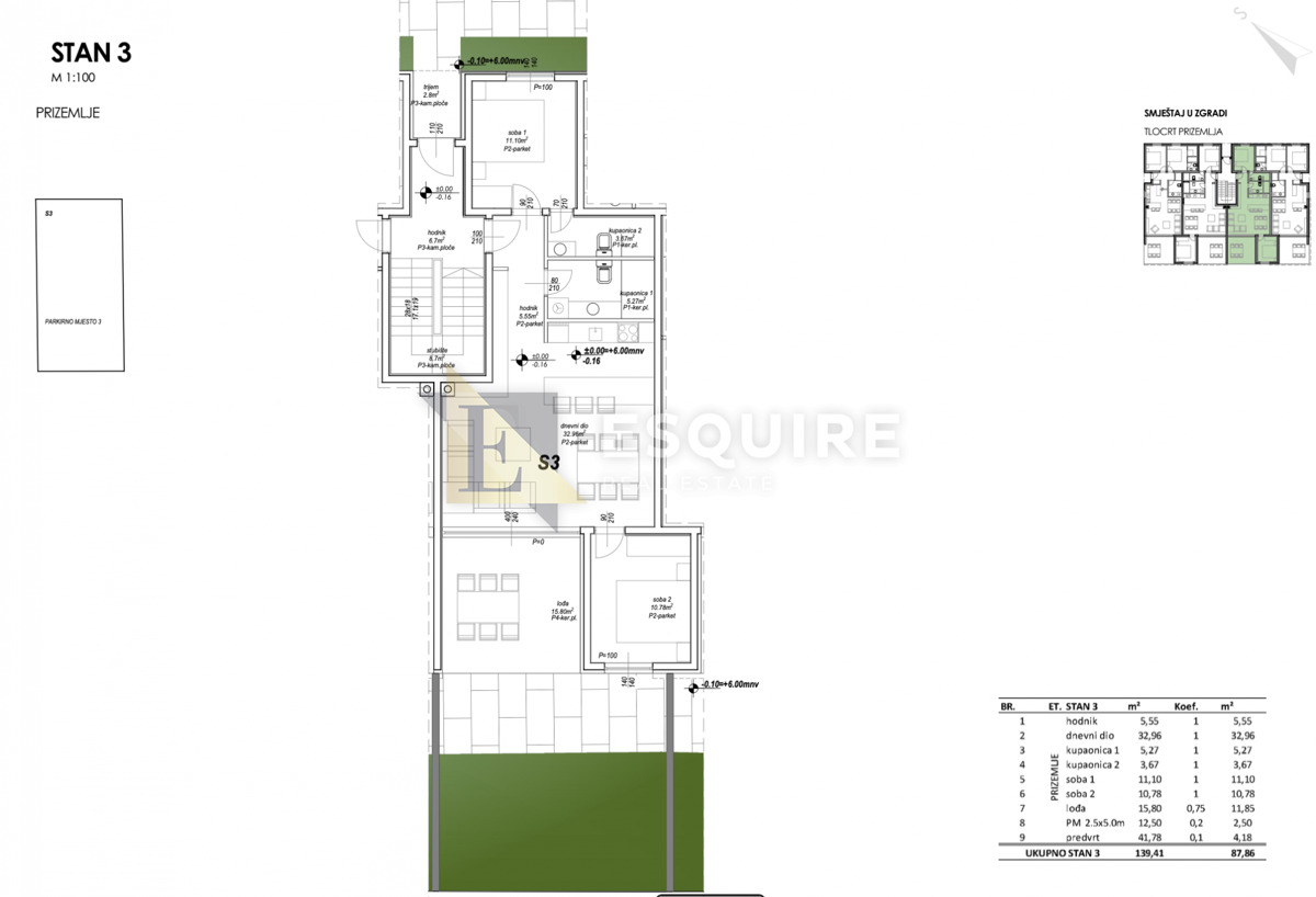 Appartamento Privlaka, 100,09m2