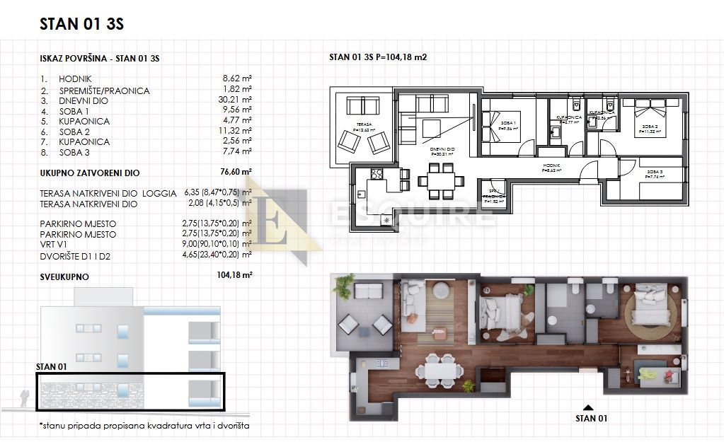 Appartamento Sukošan, 104,18m2
