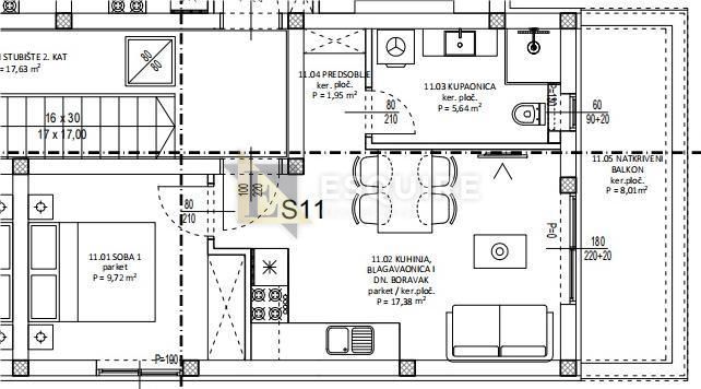 Appartamento Sinjoretovo, Zadar, 53,61m2