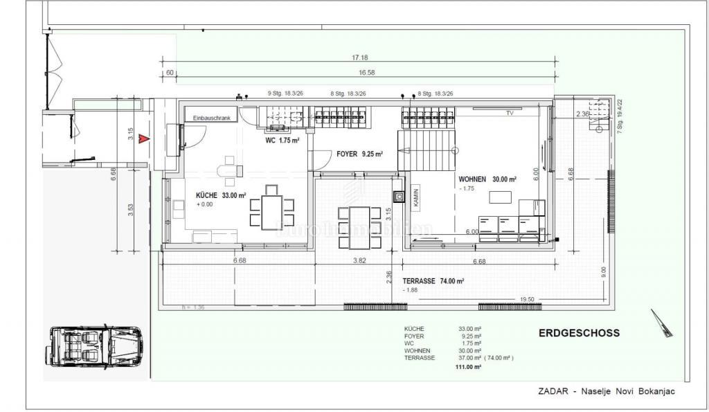 Moderna casa familiare con terrazze e giardino